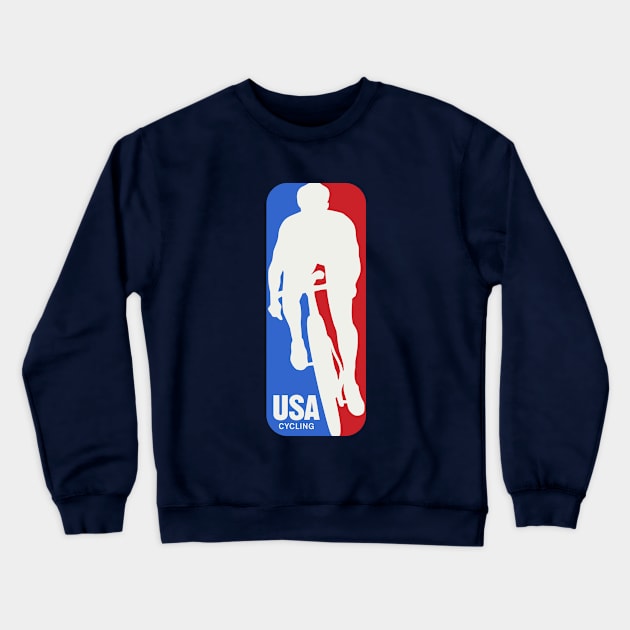 USA Cycling Crewneck Sweatshirt by visualcraftsman